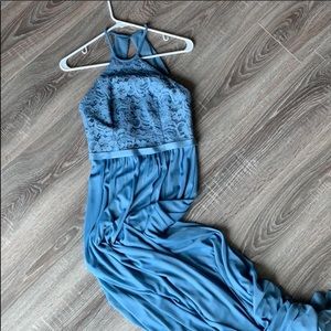 David’s bridal dress f19608 steel blue